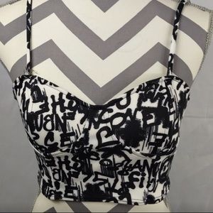 NWOT Wearever Black & White Graphic Camisole
